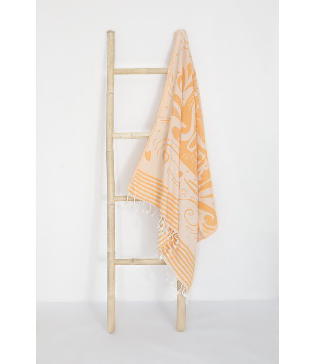 hamamdoek Hello Summer orange 175x100cm