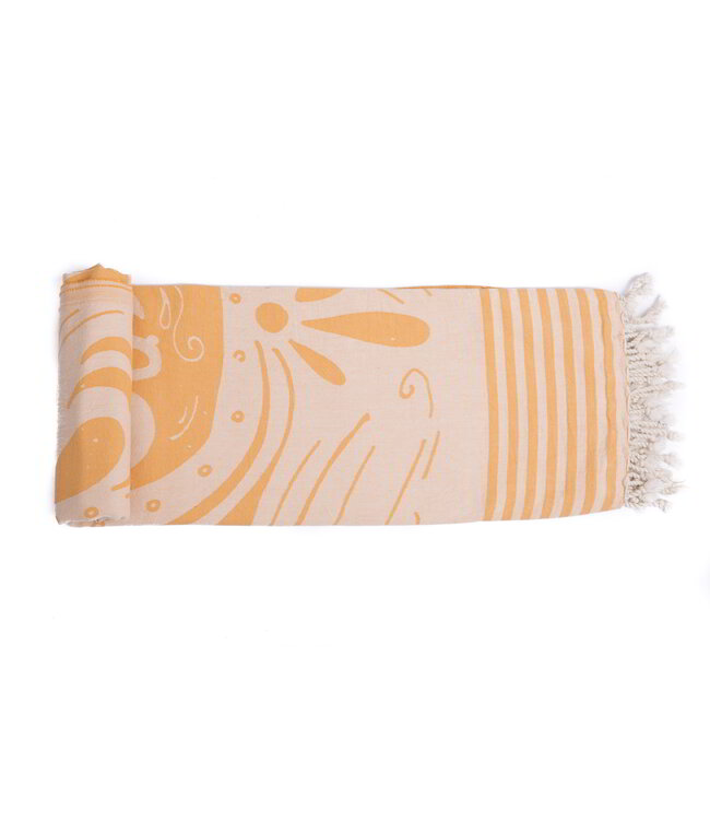 hamamdoek Hello Summer orange 175x100cm