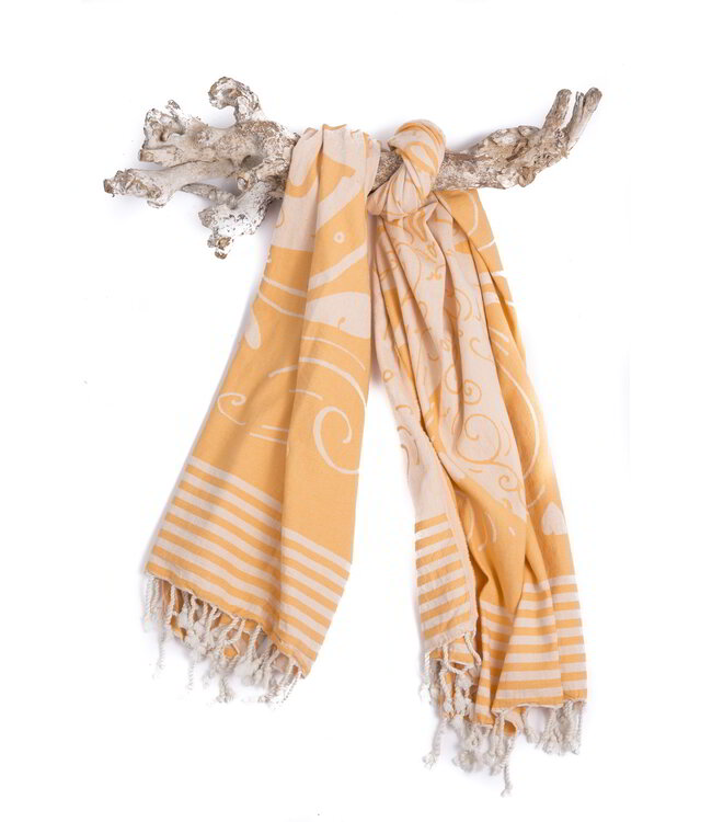 hamamdoek Hello Summer orange 175x100cm