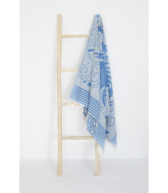 hamamdoek Hello Summer blue 175x100cm