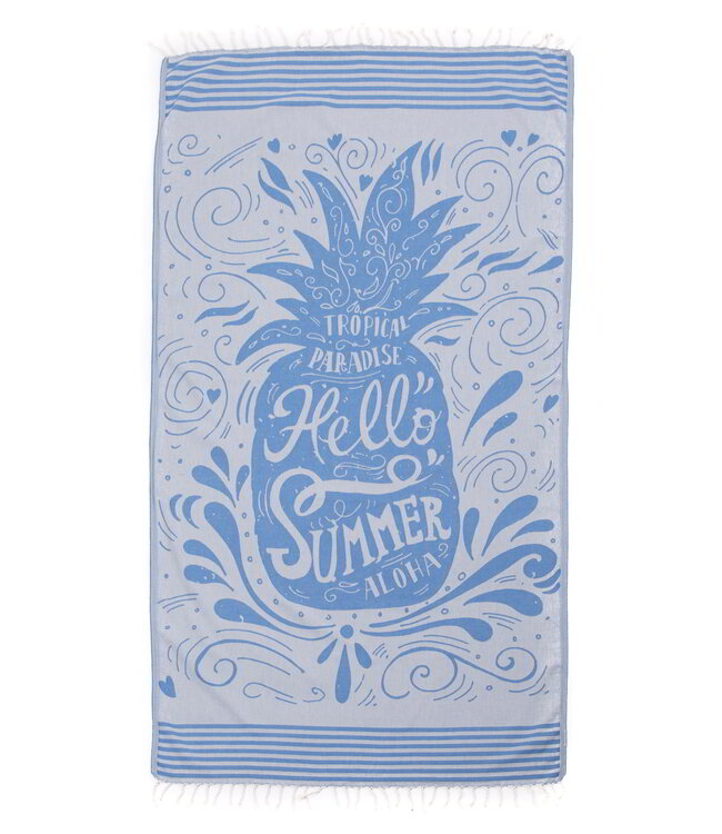 hamamdoek Hello Summer blue 175x100cm