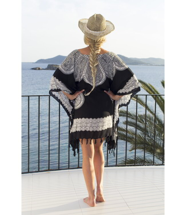 strandtuniek Flower black white onesize