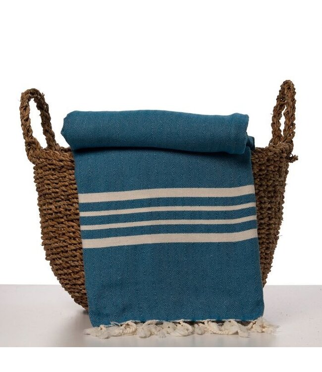 hamamdoek Krem Sultan XXL petrol blue 220x170cm