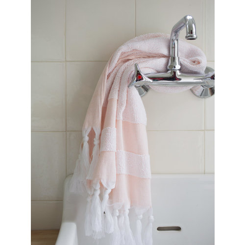 Ottomania kleine hamamdoek met badstof perzik Ottomania kleine hamamdoek met badstof perzik