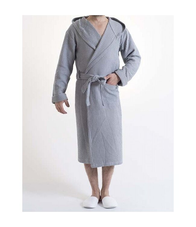 wafel sauna badjas grijs