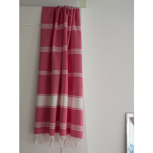 Ottomania organic hamamdoek biokatoen robijnrood geruit Ottomania organic hamamdoek biokatoen robijnrood geruit