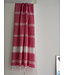 organic hamamdoek biokatoen robijnrood geruit 170x100cm