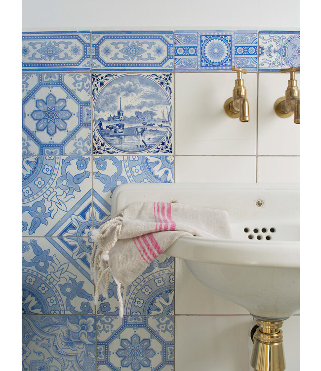 hamam gastendoek linnen fuchsia 30x50cm