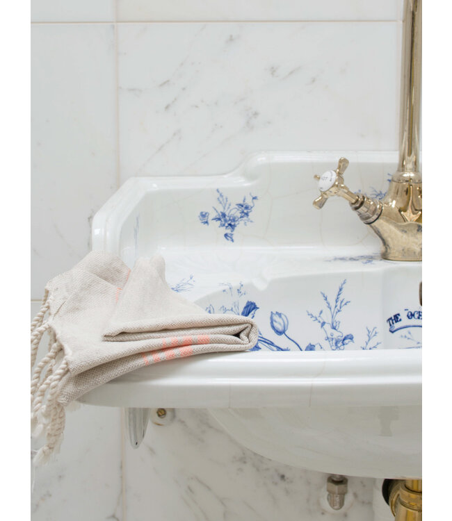 hamam gastendoek linnen donkerperzik 30x50cm