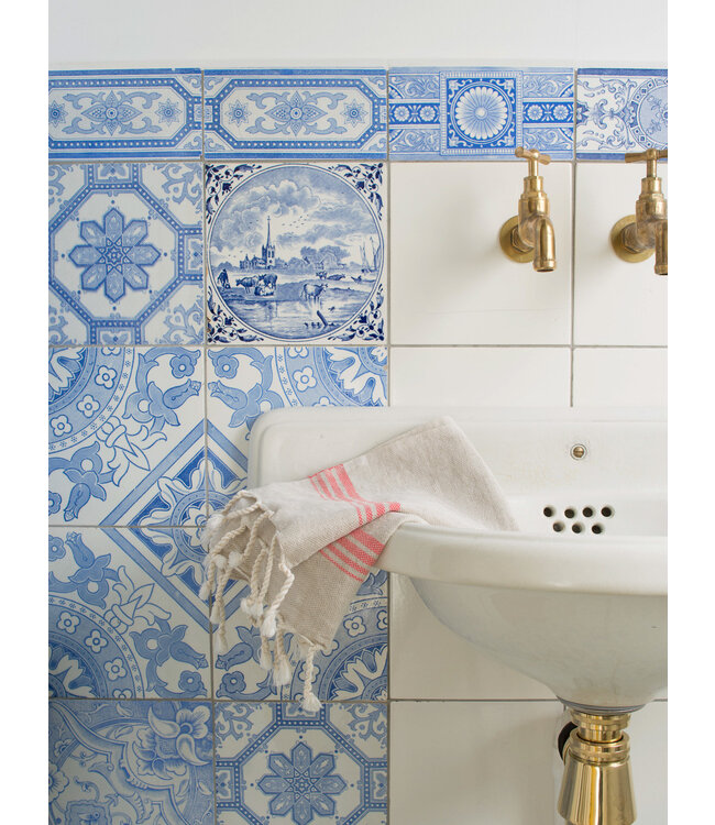 hamam gastendoek linnen koraalrood 30x50cm