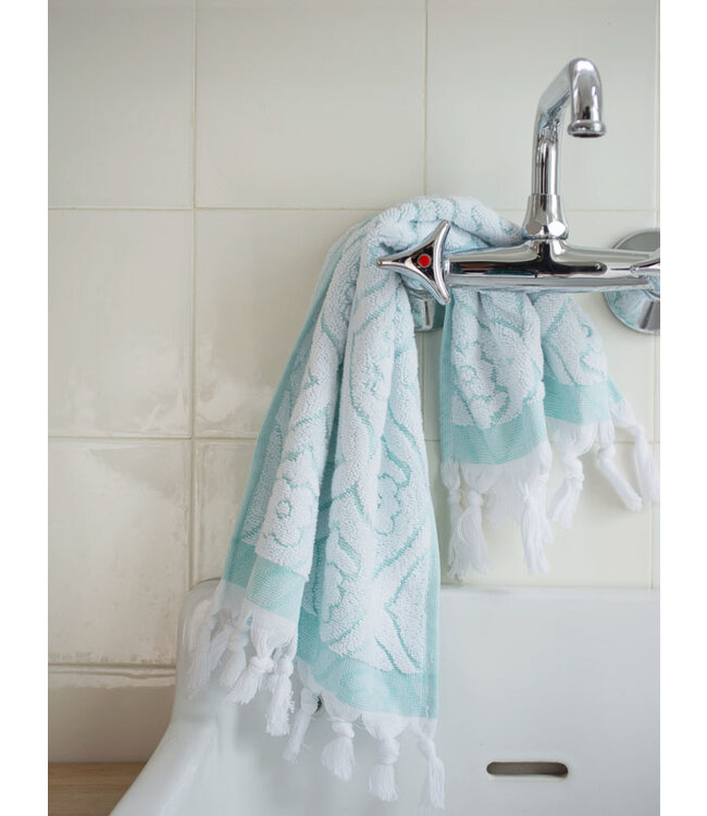 gastendoekje Bloem donkerzeegroen 30x50cm