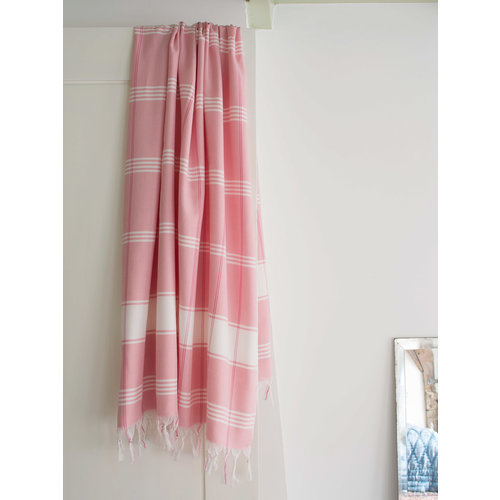Ottomania organic hamamdoek biokatoen poederroze wit Ottomania organic hamamdoek biokatoen poederroze wit