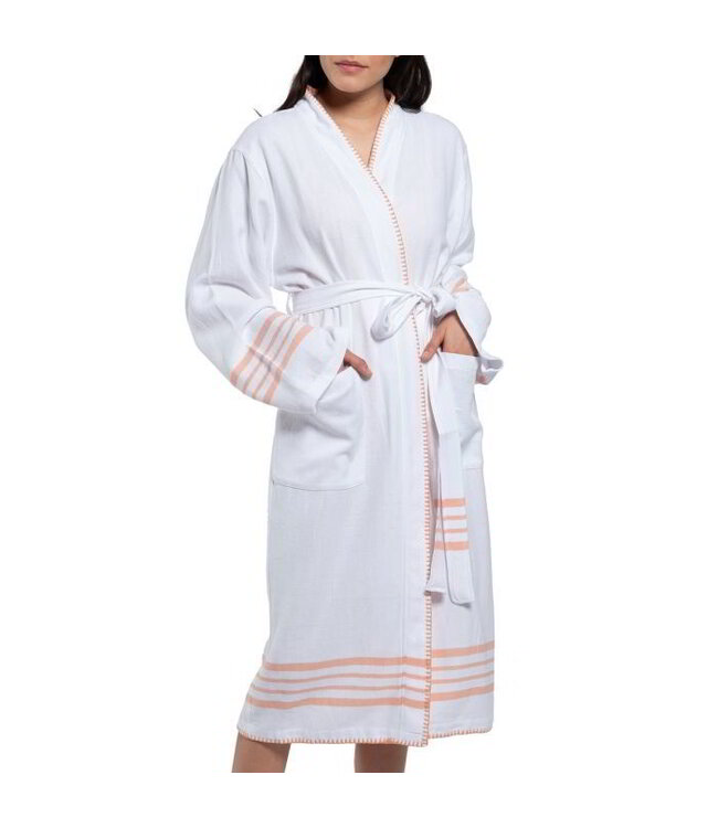 hamam badjas Krem Sultan kimono white melon