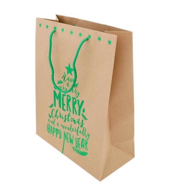 Cadeauverpakking - cadeautas kerst 26x32cm (leeg)