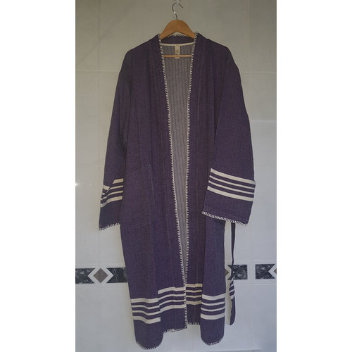 Lalay hamam badjas Krem Sultan kimono dark purple