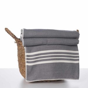 Lalay hamam plaid XXL Krem Sultan dark grey