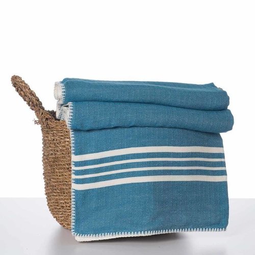 Lalay hamam plaid XXL Krem Sultan petrol blue Lalay hamam plaid XXL Krem Sultan petrol blue