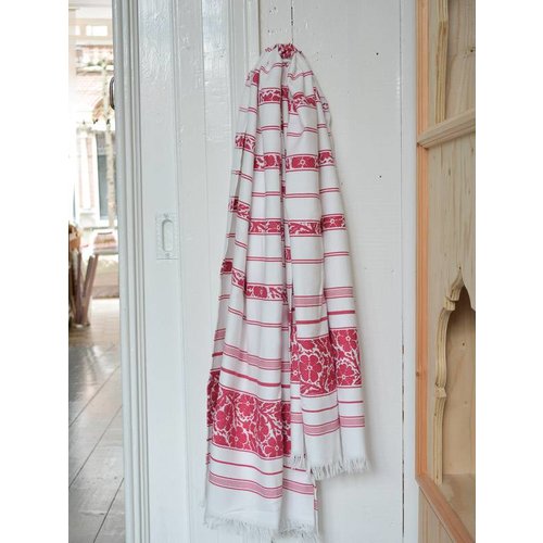 Ottomania hamamdoek bloem cerise Ottomania hamamdoek bloem cerise