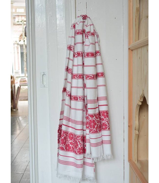 hamamdoek bloem cerise 180x100cm