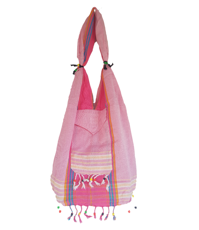 Kikoy beach bag pink