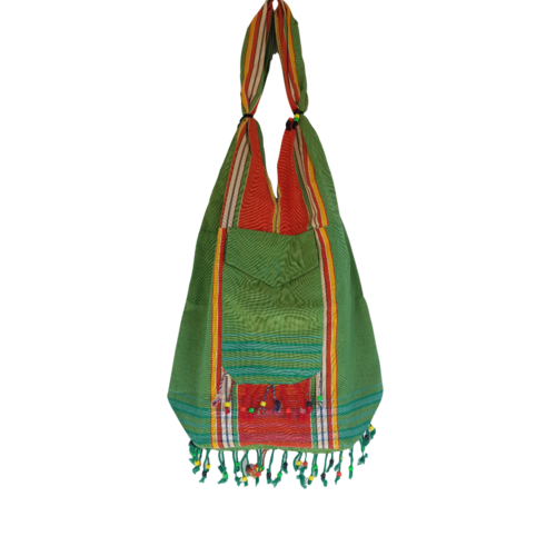 Hamams own Kikoy beach bag green orange Hamams own Kikoy beach bag green orange
