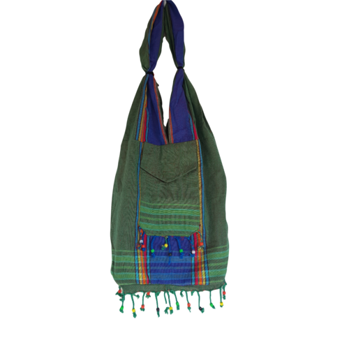 Hamams own Kikoy beach bag green purple