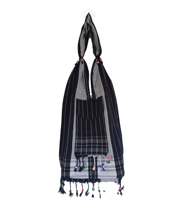 Kikoy beach bag black