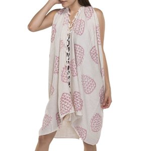 Lalay pareo tuniek hand printed dusty rose