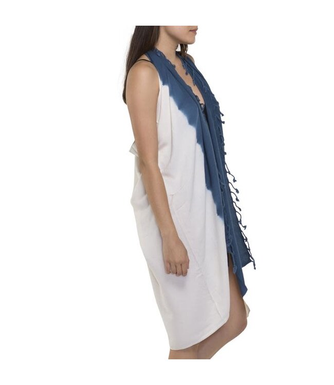 pareo tuniek tie dye petrol blue onesize