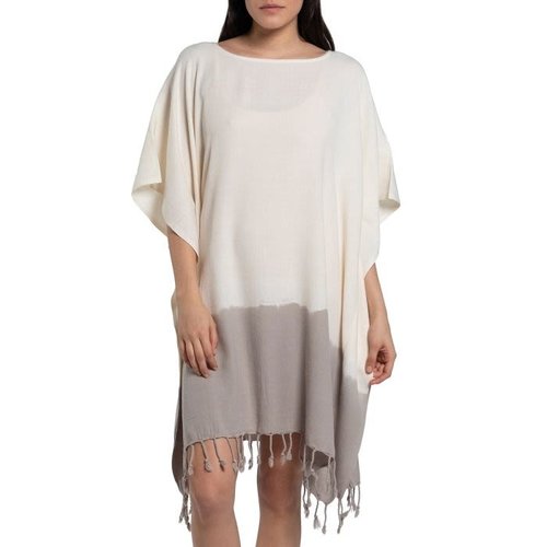 Lalay dip dye strandtuniek taupe