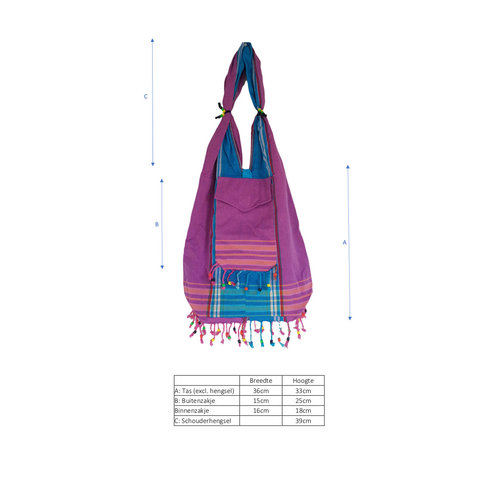 Hamams own Kikoy beach bag green purple