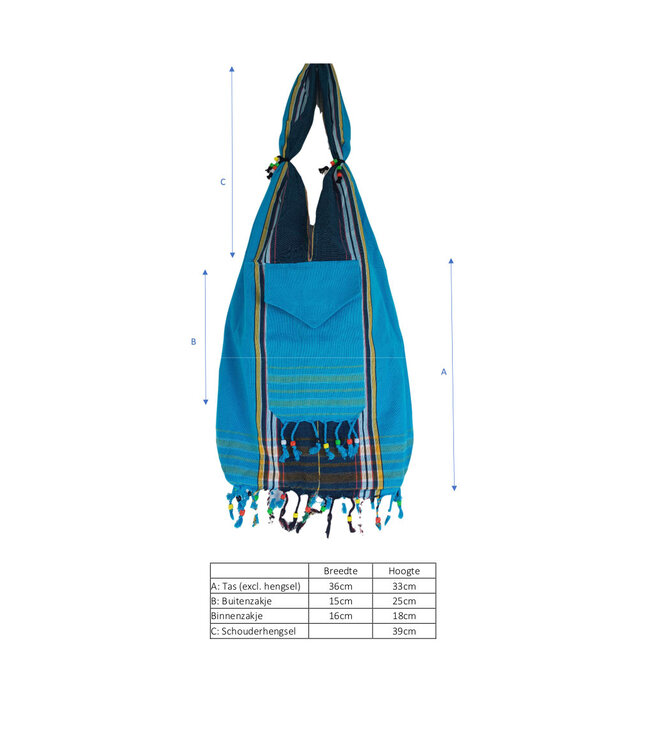 Kikoy beach bag blue