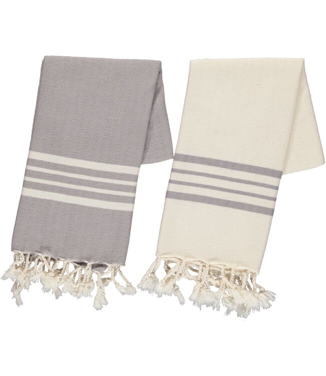 kleine hamamdoek Krem Sultan light grey 100x50cm