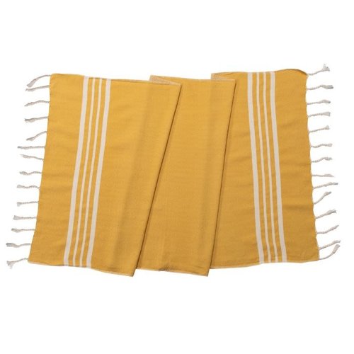 Lalay kleine hamamdoek Krem Sultan mustard yellow