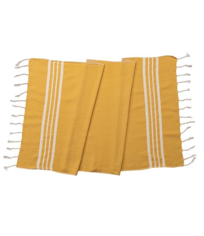 kleine hamamdoek Krem Sultan mustard yellow 100x50cm