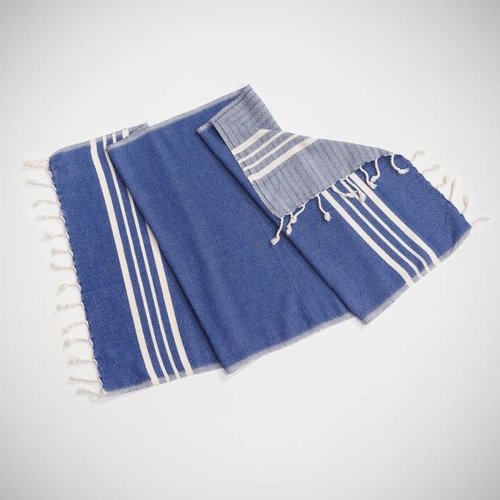 Lalay kleine hamamdoek Krem Sultan royal blue