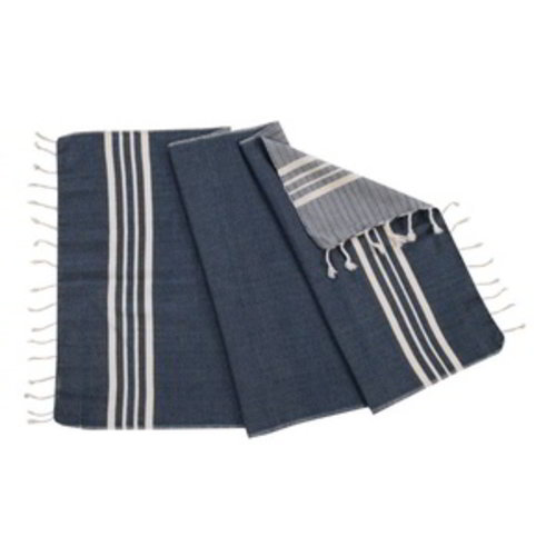 Lalay kleine hamamdoek Krem Sultan navy Lalay kleine hamamdoek Krem Sultan navy