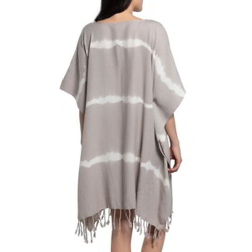 Lalay tie dye strandtuniek taupe stripes