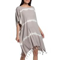 tie dye strandtuniek taupe stripes