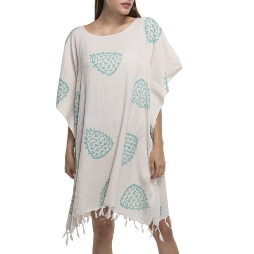 Lalay strandtuniek hand printed mint Lalay strandtuniek hand printed mint