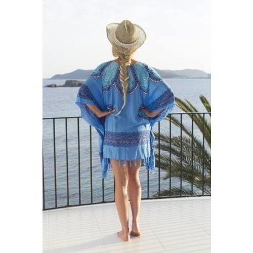 Call it Fouta! strandtuniek Flower 2 shades of blue