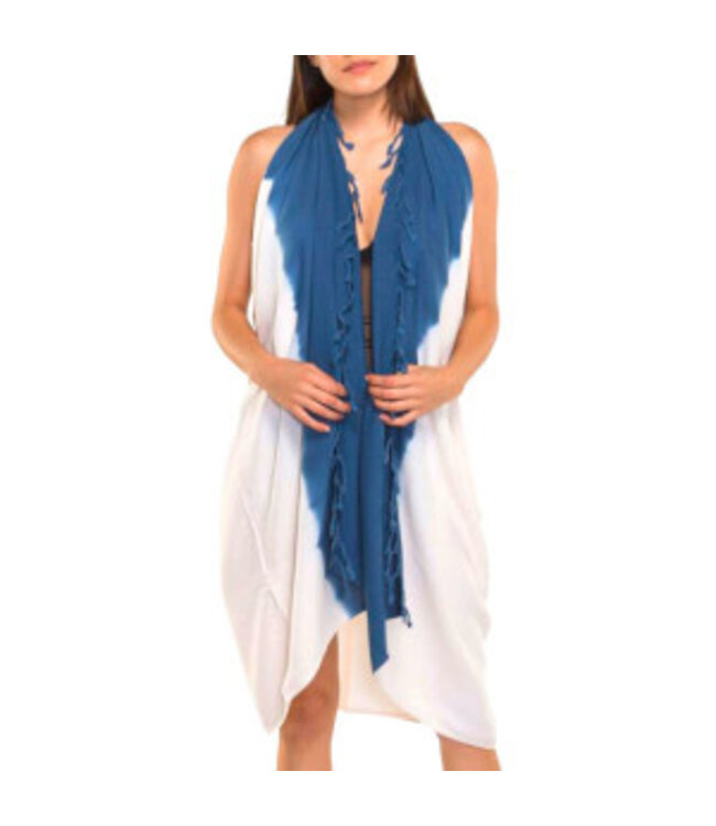pareo tuniek tie dye petrol blue onesize