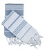 kleine hamamdoek Leyla white - air blue 100x50cm