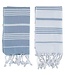 kleine hamamdoek Leyla white - air blue 100x50cm