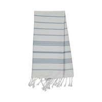 kleine hamamdoek Leyla white - air blue