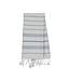 kleine hamamdoek Leyla white - air blue 100x50cm