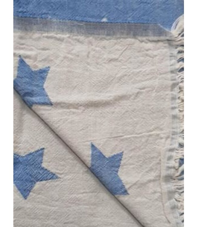 hamamdoek Ster blauw 160x90cm