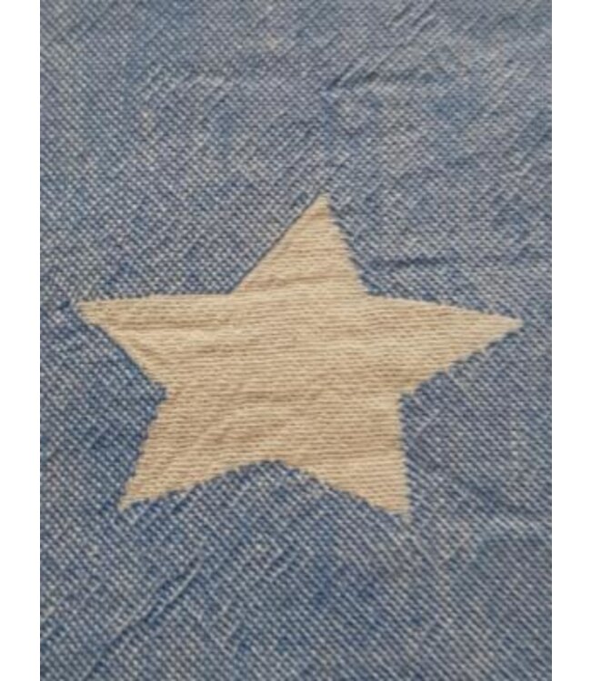 hamamdoek Ster blauw 160x90cm