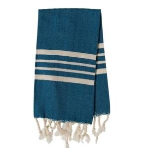 Lalay gastendoek Krem Sultan petrol blue