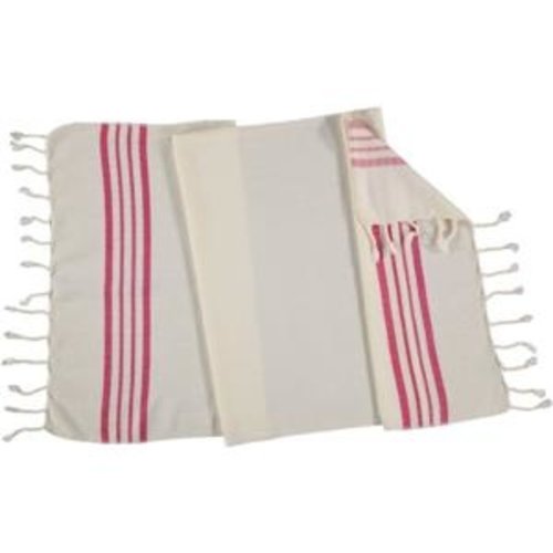 Lalay kleine hamamdoek Krem Sultan natural fuchsia Lalay kleine hamamdoek Krem Sultan natural fuchsia